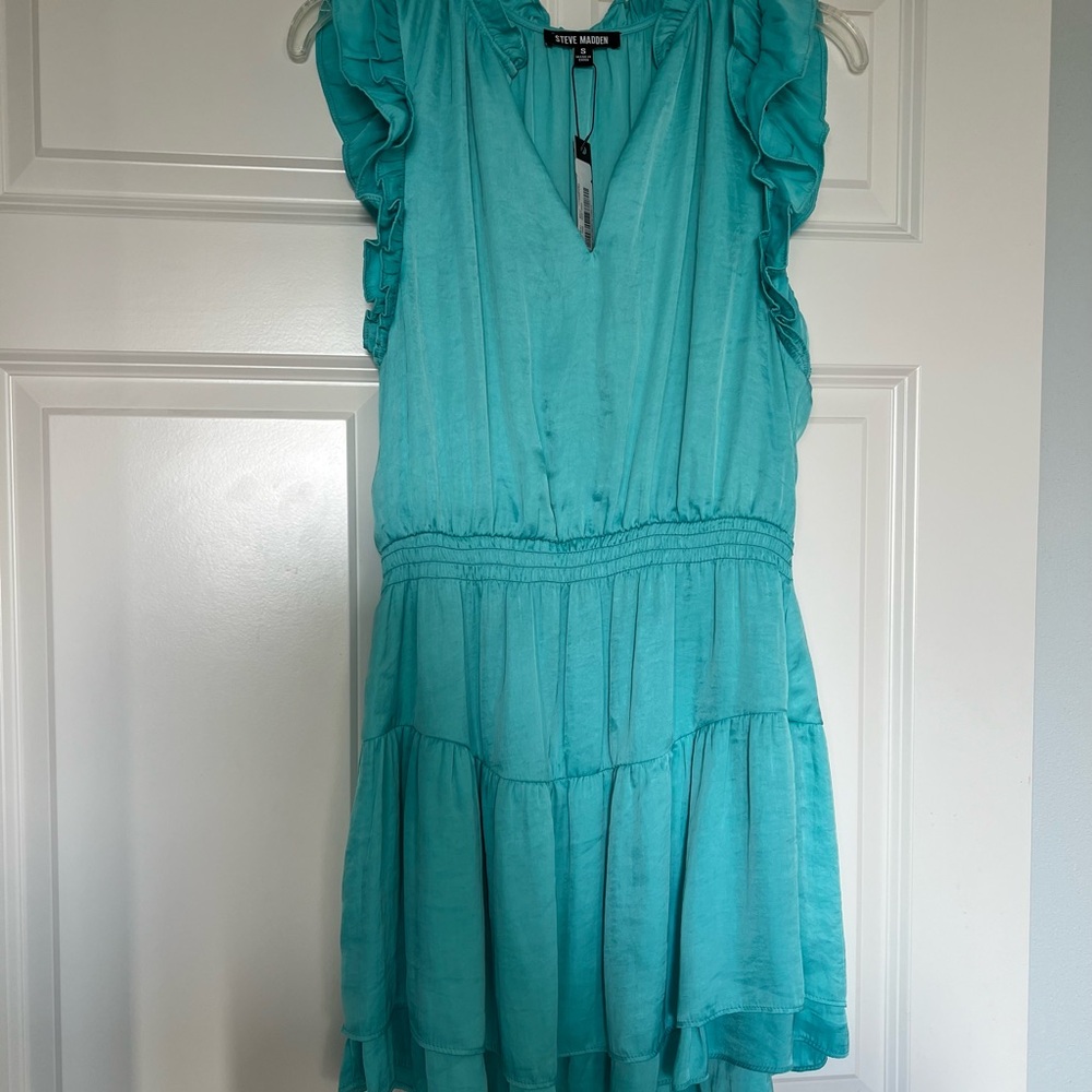 Steve Madden Turquoise Ruffle Mini Dress - Picture 5 of 5